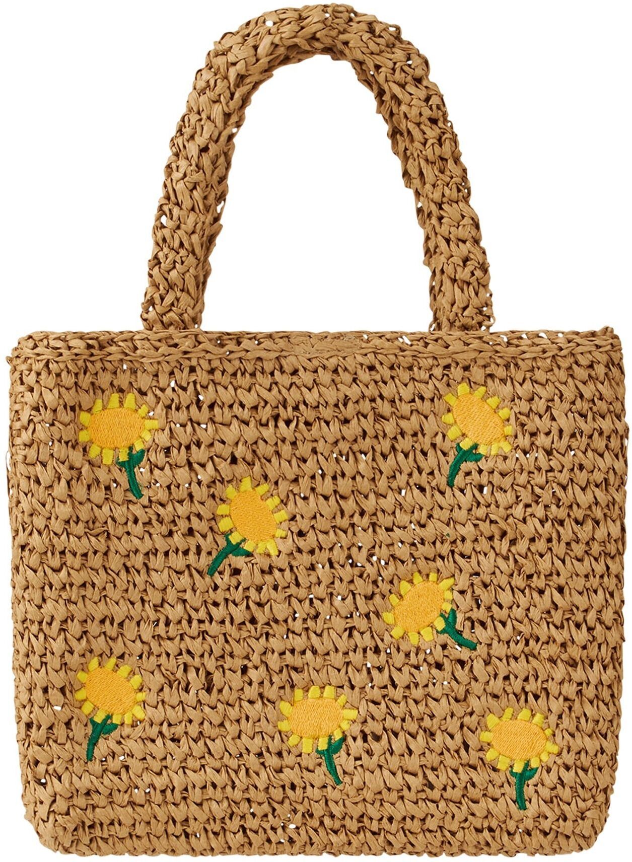 Stella McCartney Kids Flower Straw Bag Yellow one size Girl