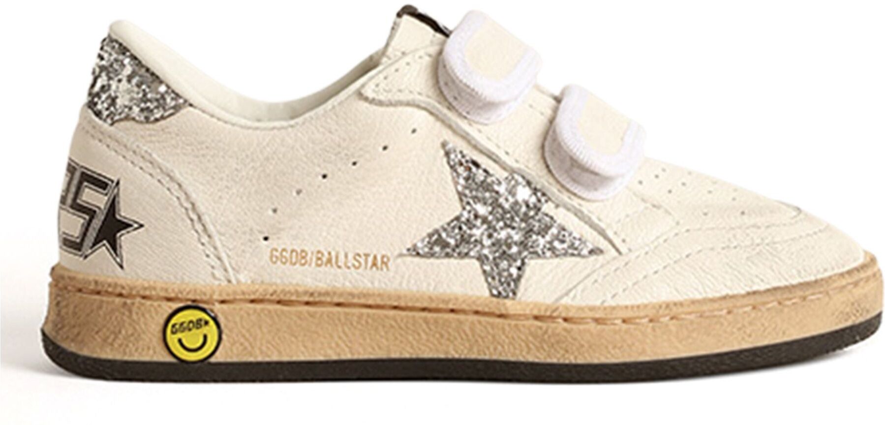 Golden Goose Ballstar Glitter Velcro Sneakers Silver 22EU Girl