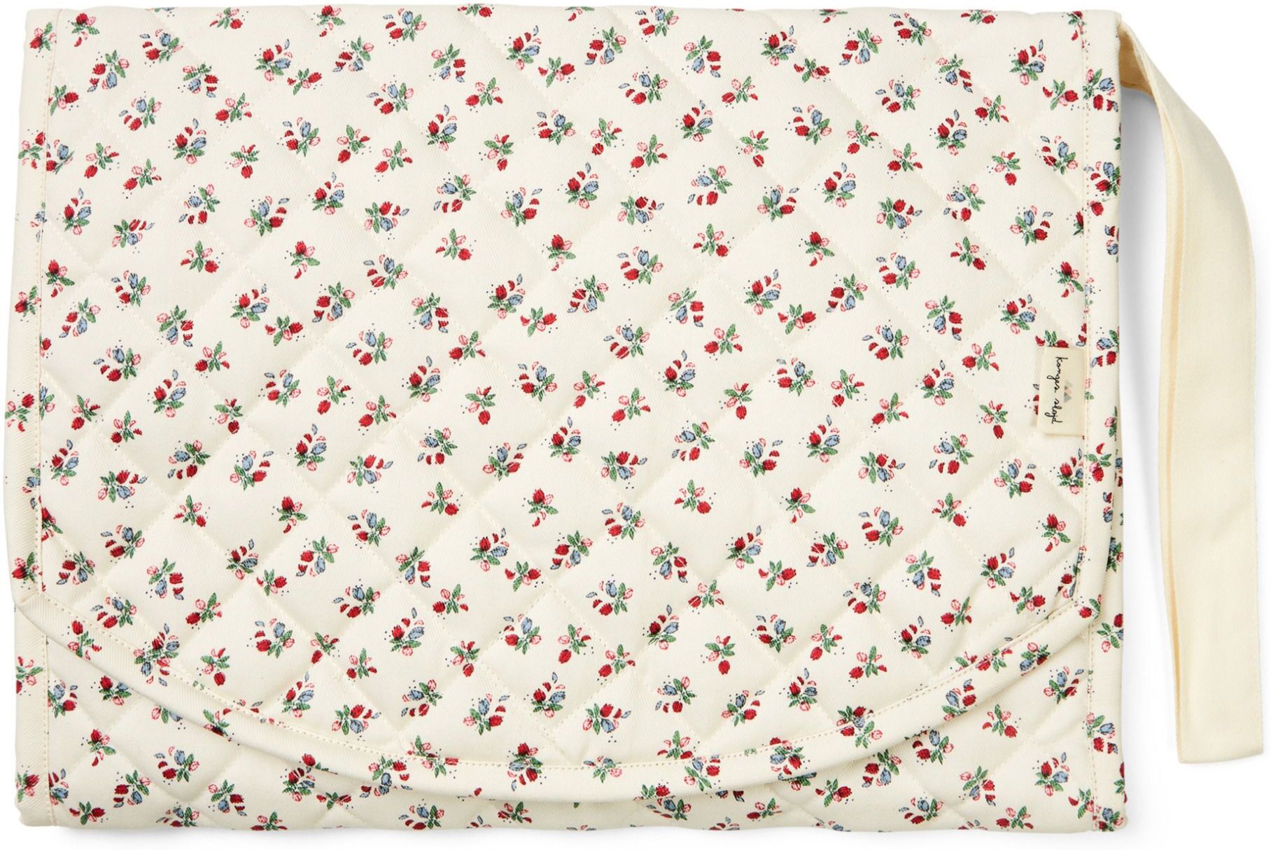 Konges Sløjd Organic Cotton Tricolor Flower Travel Changing Mat Ecru one size unisex