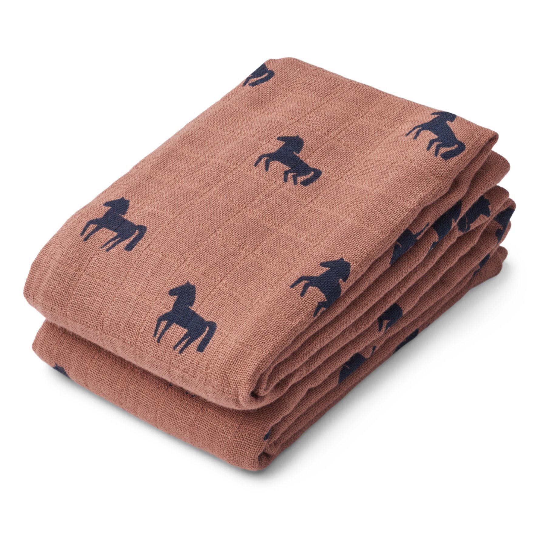 Liewood Lewis organic cotton nappies - Set of 2 Horses/Dark rosetta one size unisex