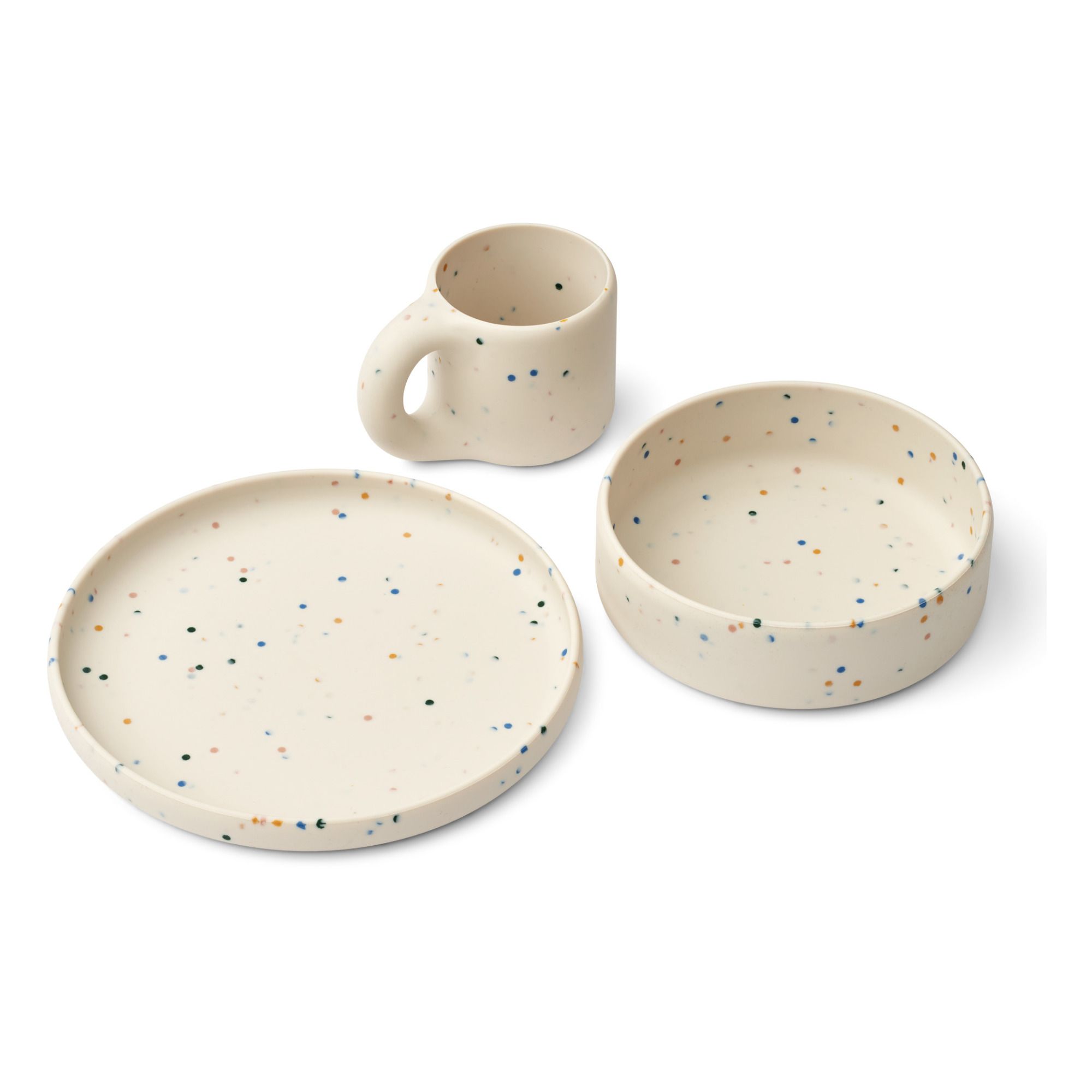 Liewood Andie silicone dinnerware set Splash dots/Sea shell one size unisex