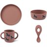 Liewood Vivi Silicone Tableware 4-Piece Set Horses/Dark rosetta one size unisex