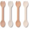 Liewood Jan 2-in-1 Silicone Cutlery - Set of 4 Rose multi mix one size unisex