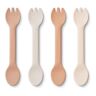 Liewood Jan 2-in-1 Silicone Cutlery - Set of 4 Rose multi mix one size unisex