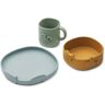 Liewood Kine Silicone Tableware - 3-Piece Set Blue fog mix one size unisex