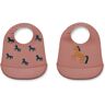 Liewood Tilda silicone bibs - Set of 2 Horses/Dark rosetta one size unisex