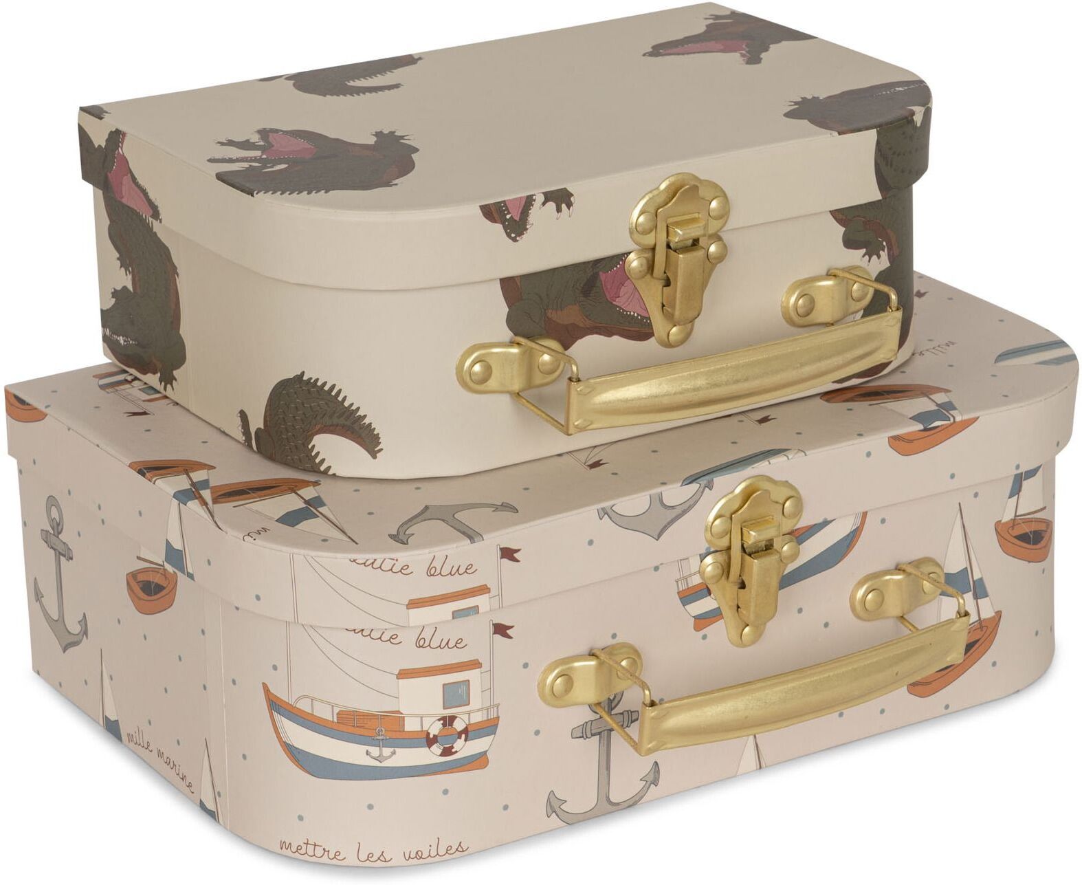 Konges Sløjd Crocodile small cardboard suitcases - Set of 2 Multicoloured one size unisex