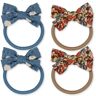 Konges Sløjd Set of 4 Organic Cotton Knotted Elastics Ecru one size Girl