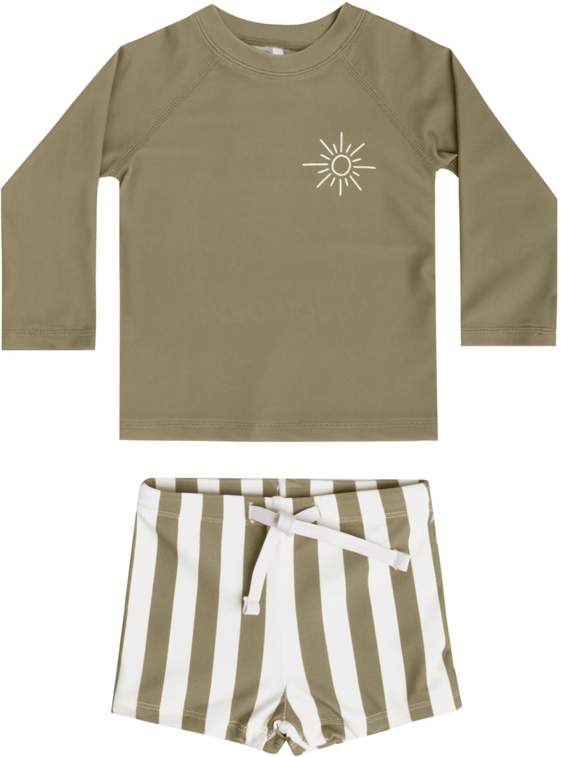 Rylee + Cru Anti-UV T-Shirt + Striped Shorts Dark khaki 0/3 months Boy