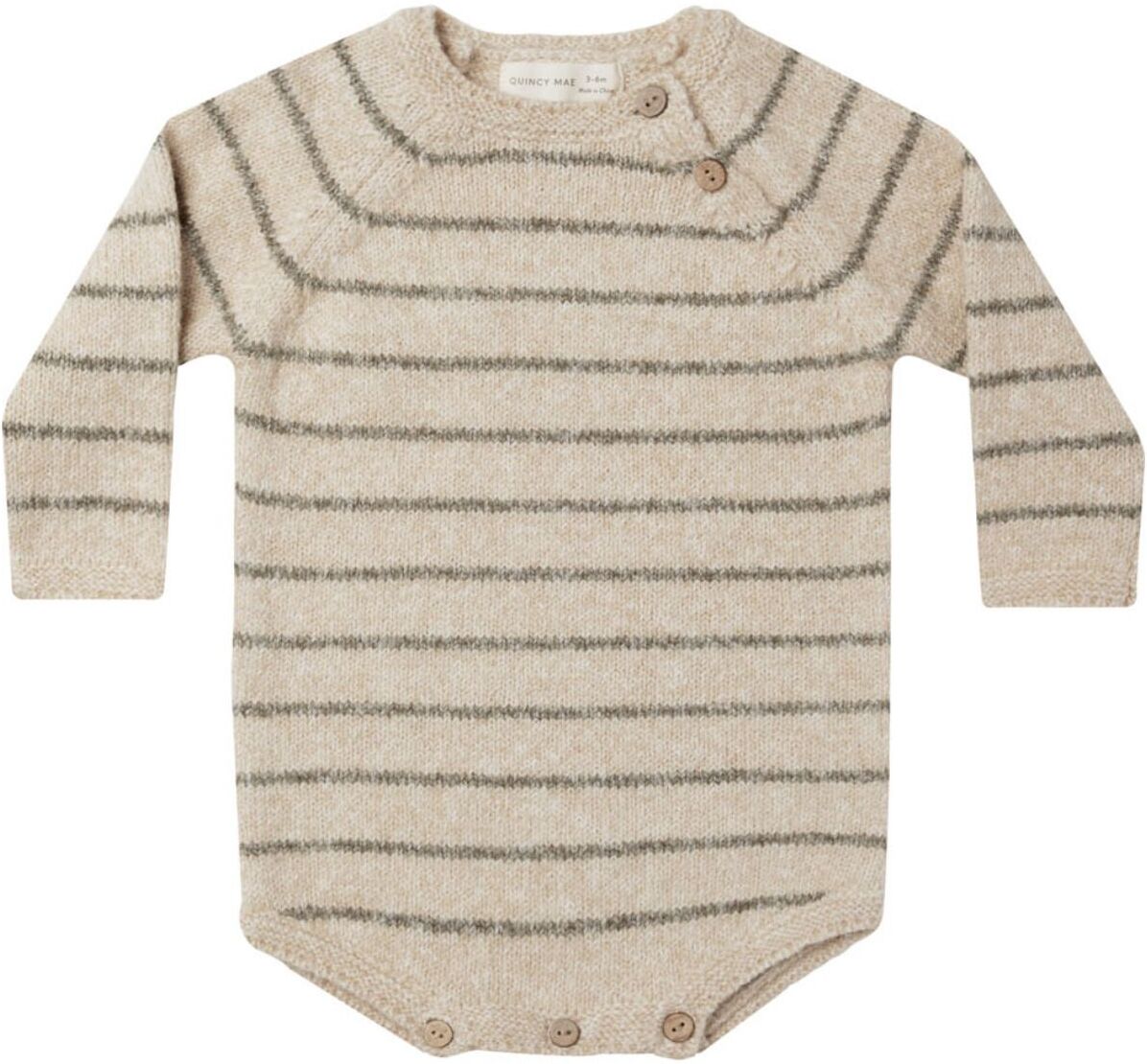 Quincy Mae Striped knit romper Camel 18/24 months Girl