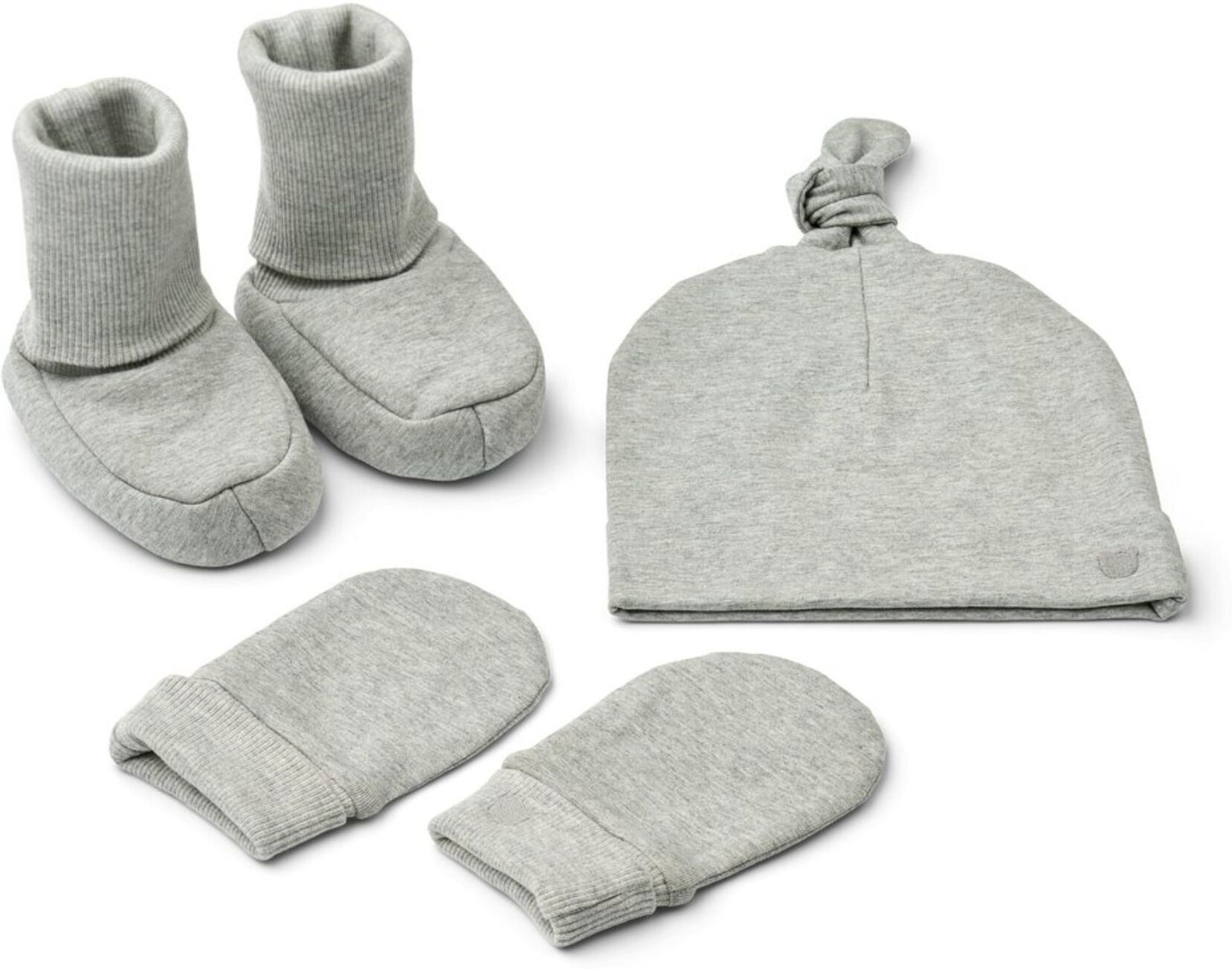 Liewood Amora Organic Cotton Slippers + Hat + Mittens Grey 3/6 months Girl