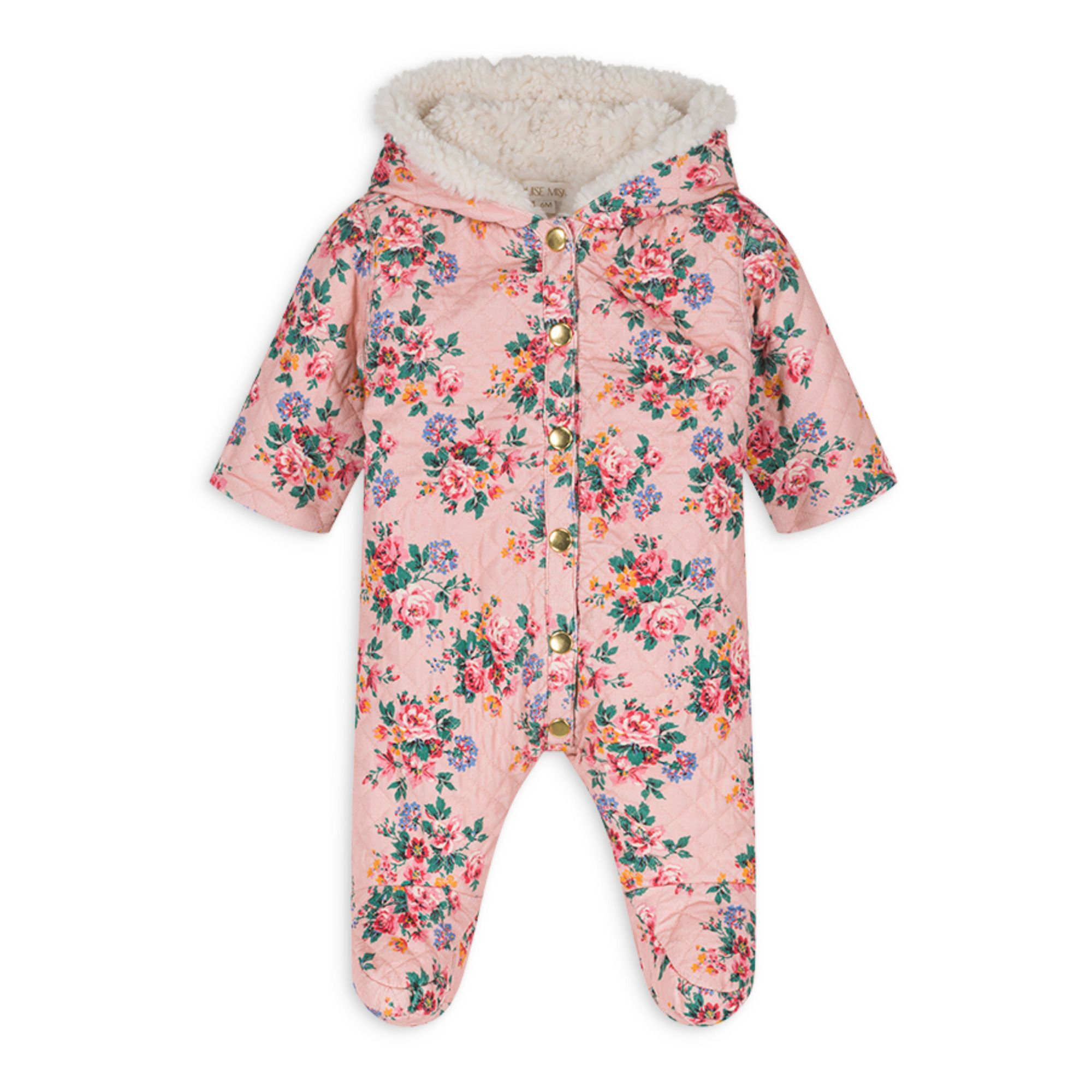 Louise Misha Kirina Sherpa-Lined Corduroy Baby Snowsuit Pink 6 months Girl