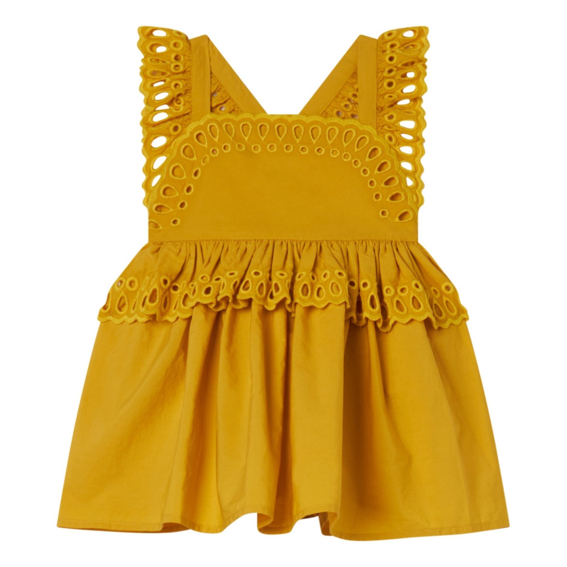 Stella McCartney Kids Broderie Anglaise Baby Dress Yellow 9 months Girl