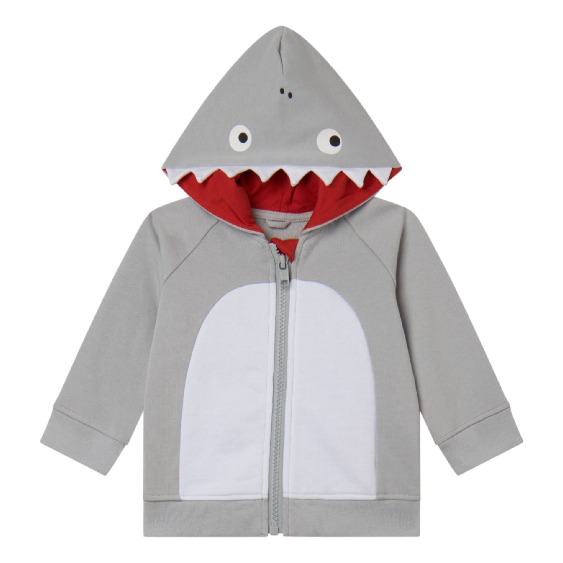 Stella McCartney Kids Baby Shark Zip Sweat Top Grey 9 months Girl