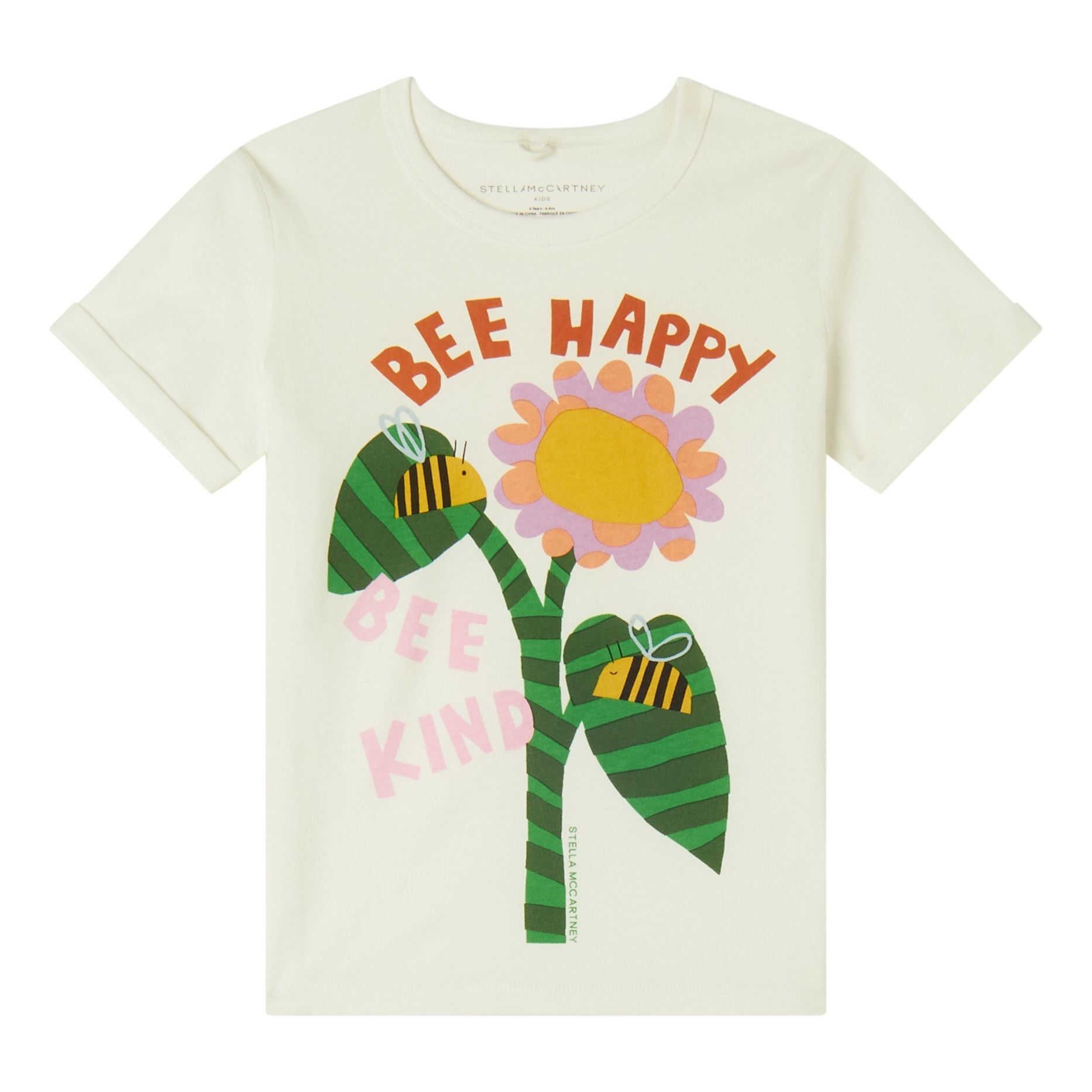 Stella McCartney Kids Be Happy T-Shirt Ecru 3 years Girl