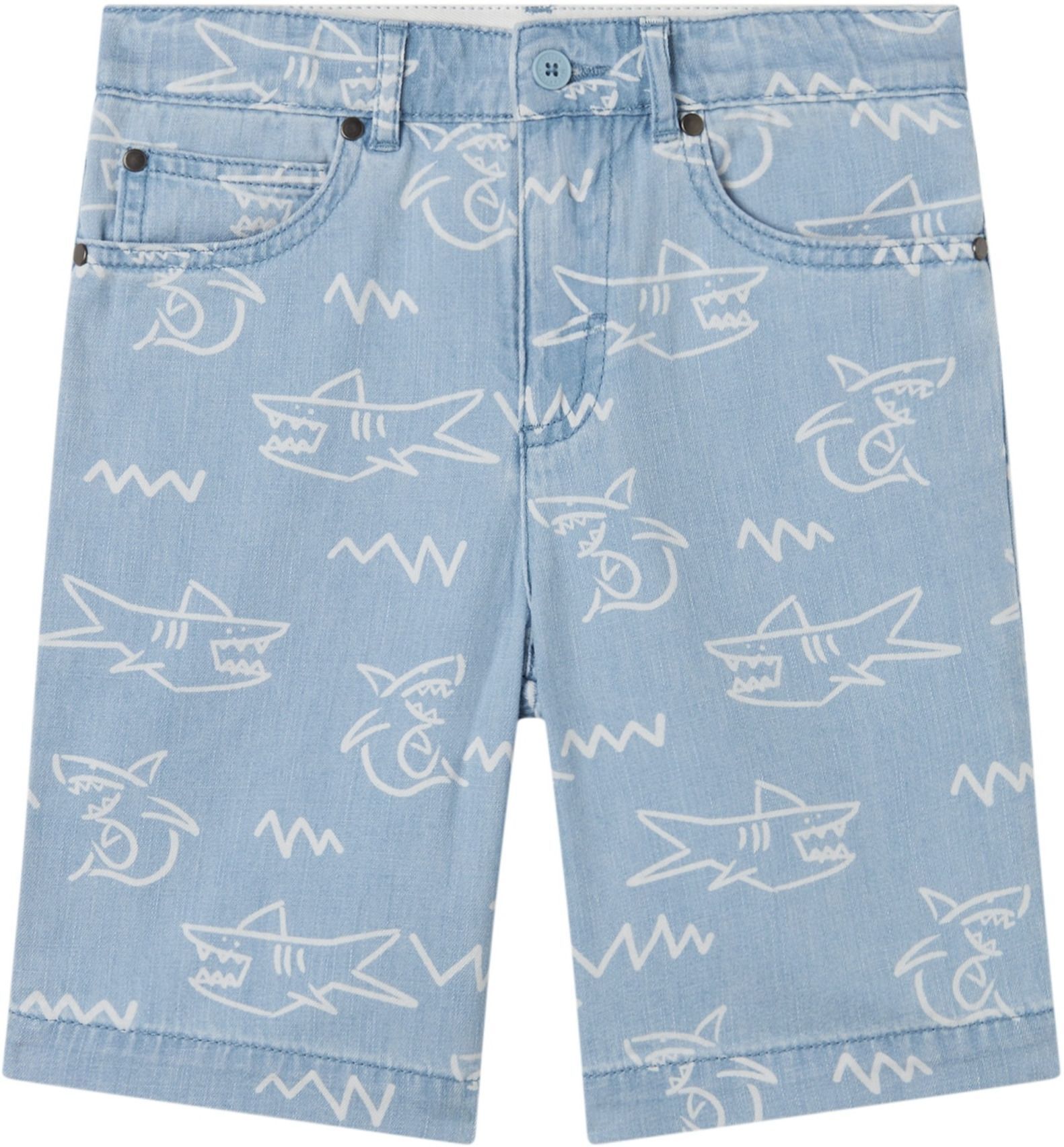 Stella McCartney Kids Shark denim shorts Blue 3 years Boy