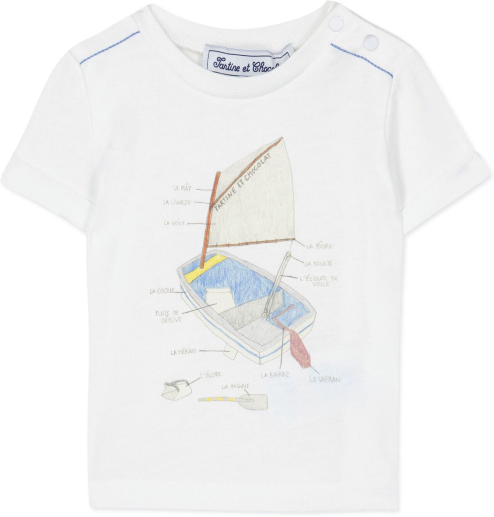 Tartine et Chocolat Avenue de la Mer T-Shirt Light blue 6 months Girl