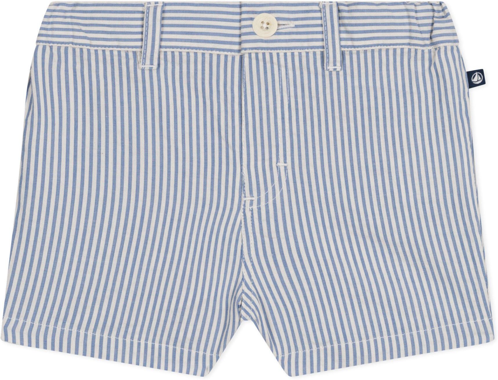 Petit Bateau Seersucker Mascara Short Blue 6 months Girl