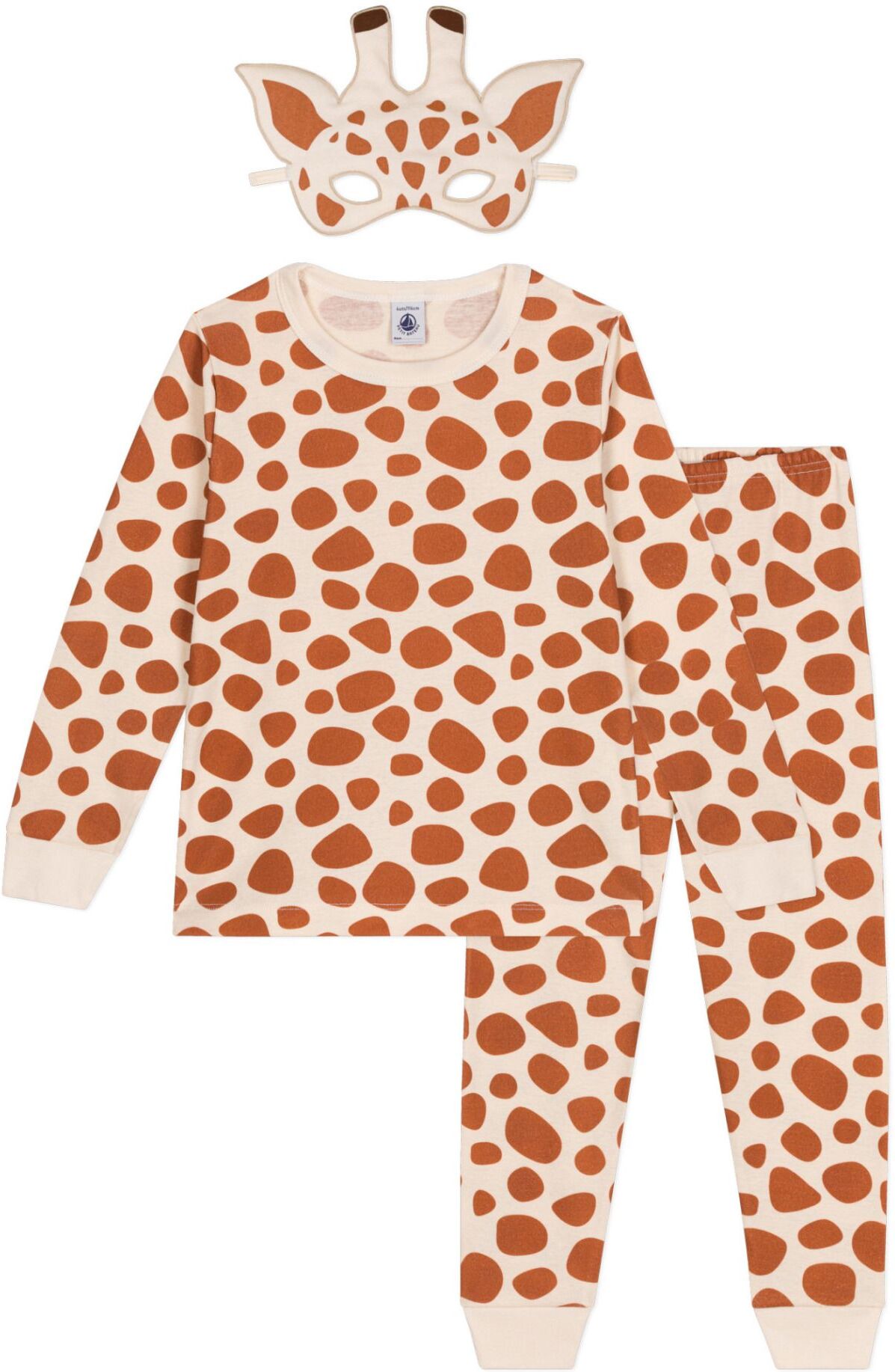 Petit Bateau Manege Giraffe Pyjama and Mask Set Beige 3 years Girl