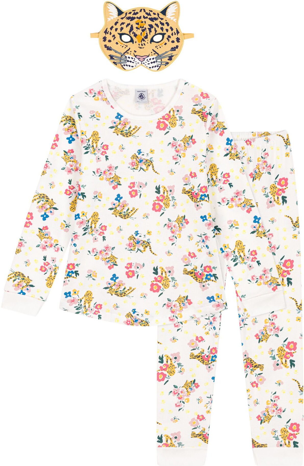 Petit Bateau Mibale Glow-in-the-Dark Pyjama & Mask Set White 3 years Girl