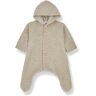 1+ in the family Beate Bamboo Hooded Jumpsuit Beige 12 months Girl