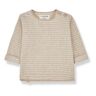 1+ in the family Aubin Recycled Fibre Striped T-Shirt Beige 3 months Girl