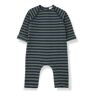 1+ in the family Laurent Recycled Fibre Striped Jumpsuit Blue Green 18 months Girl
