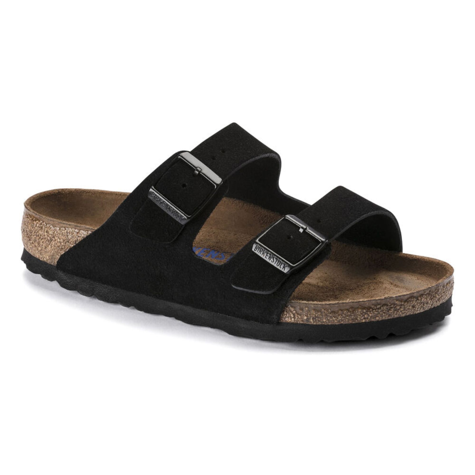 BIRKENSTOCK Suede and Nubuck Arizona Sandals - Adult Collection - Black 35EU Women