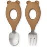 Liewood Stanley Steel Cutlery - Set of 2 Caramel one size unisex