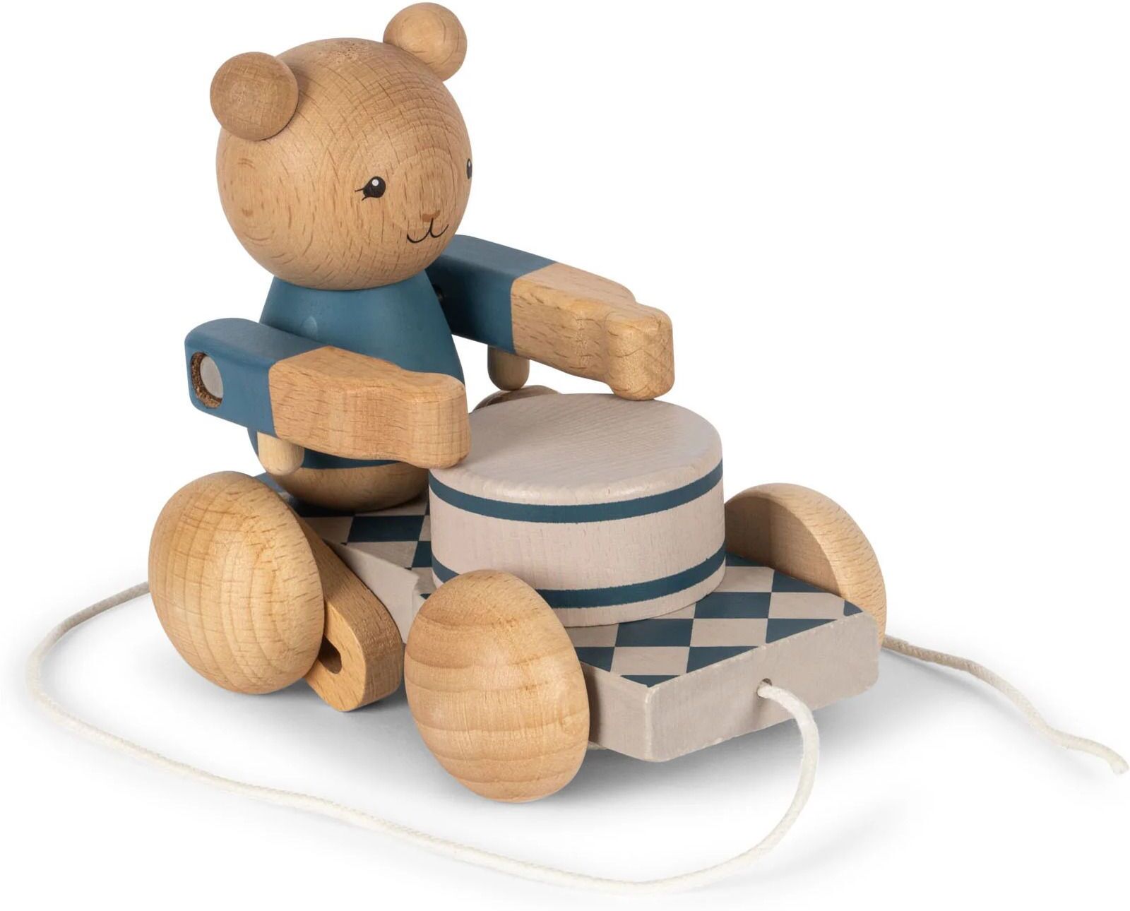 Konges Sløjd Bear pull toy Blue one size unisex