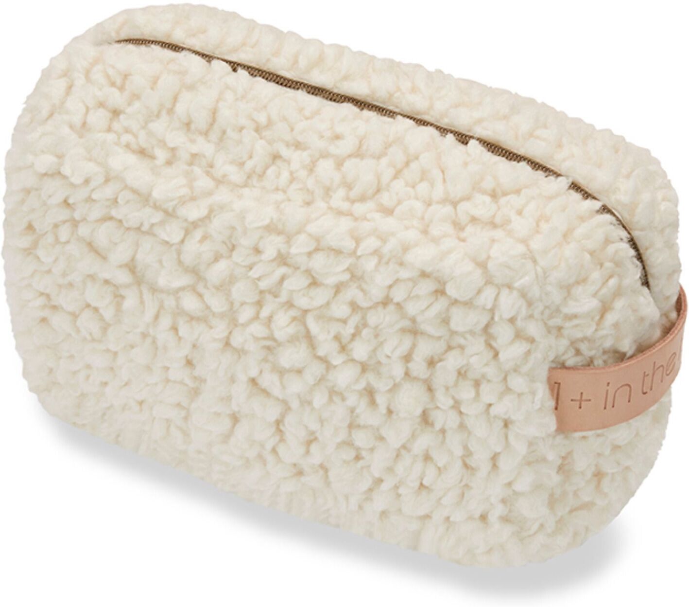 1+ in the family Iconic Cotton and Wool Sherpa Toiletry Bag Ecru one size Girl