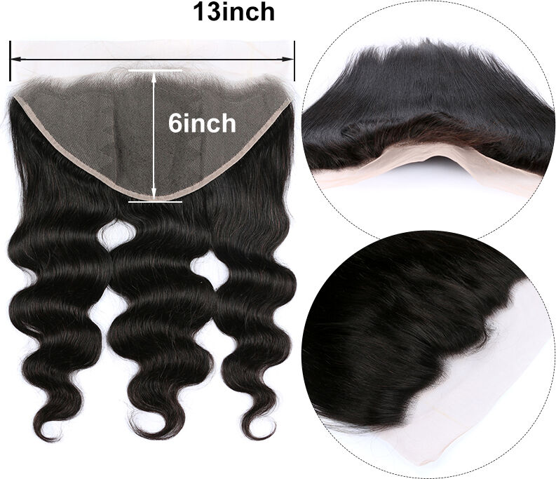 Wiggins Hair Human Hair Body Wave 13*6 Lace Frontal With Baby Hair Pre-Plucked Virgin Hair