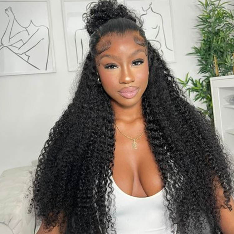 Wiggins Hair Curly 13*6 Lace Front Wigs With Baby Hair Pre Plucked Light Bleached Knots