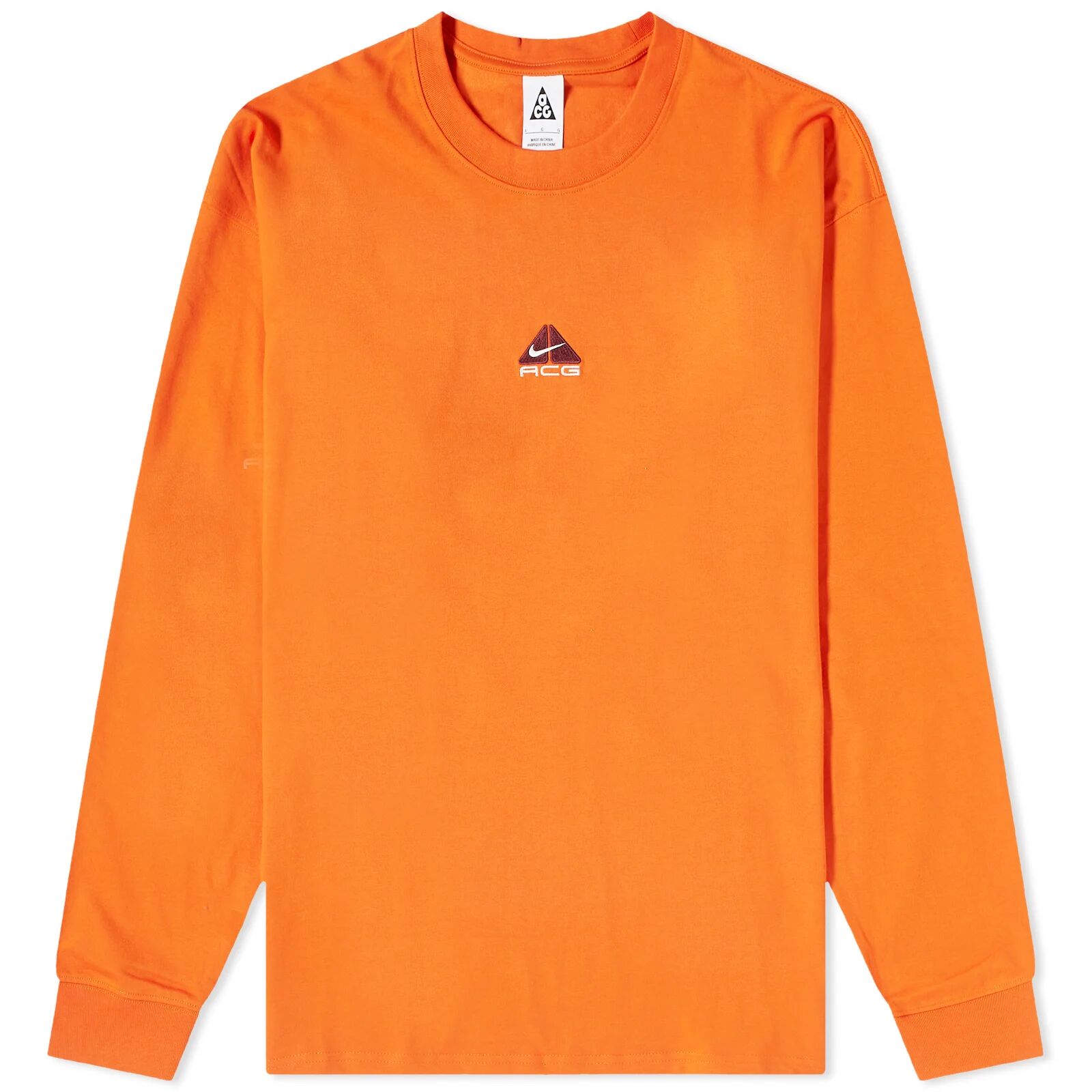 Nike Men's Acg Lungs T-Shirt in Campfire Orange/Summit White, Size Medium