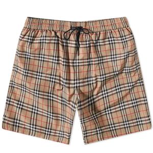 Burberry Men's Guildes Classic Check Swim Shorts in Archive Beige Check, Size Small
