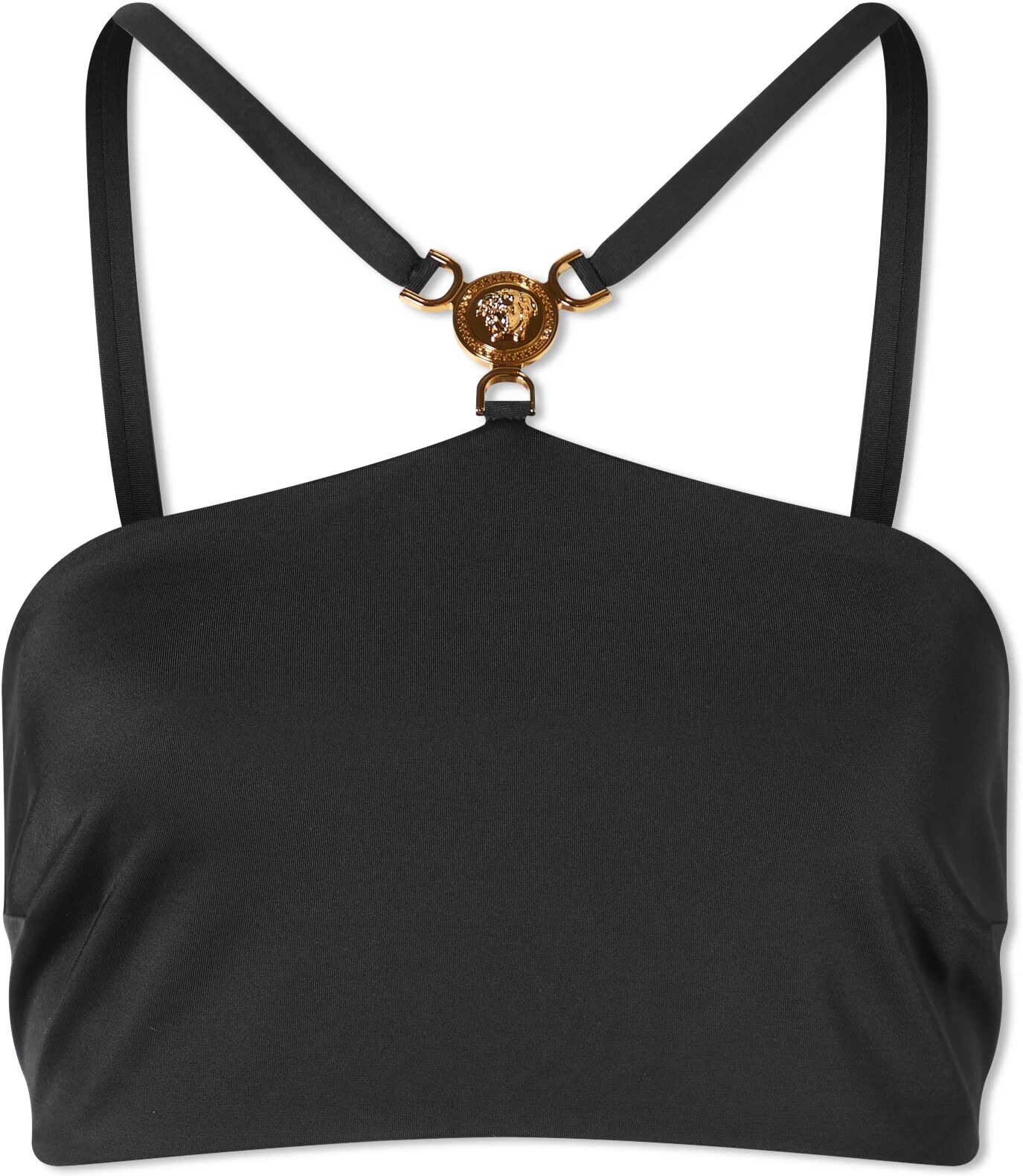 Versace Women's Strappy Bikini Top in Black, Size Large