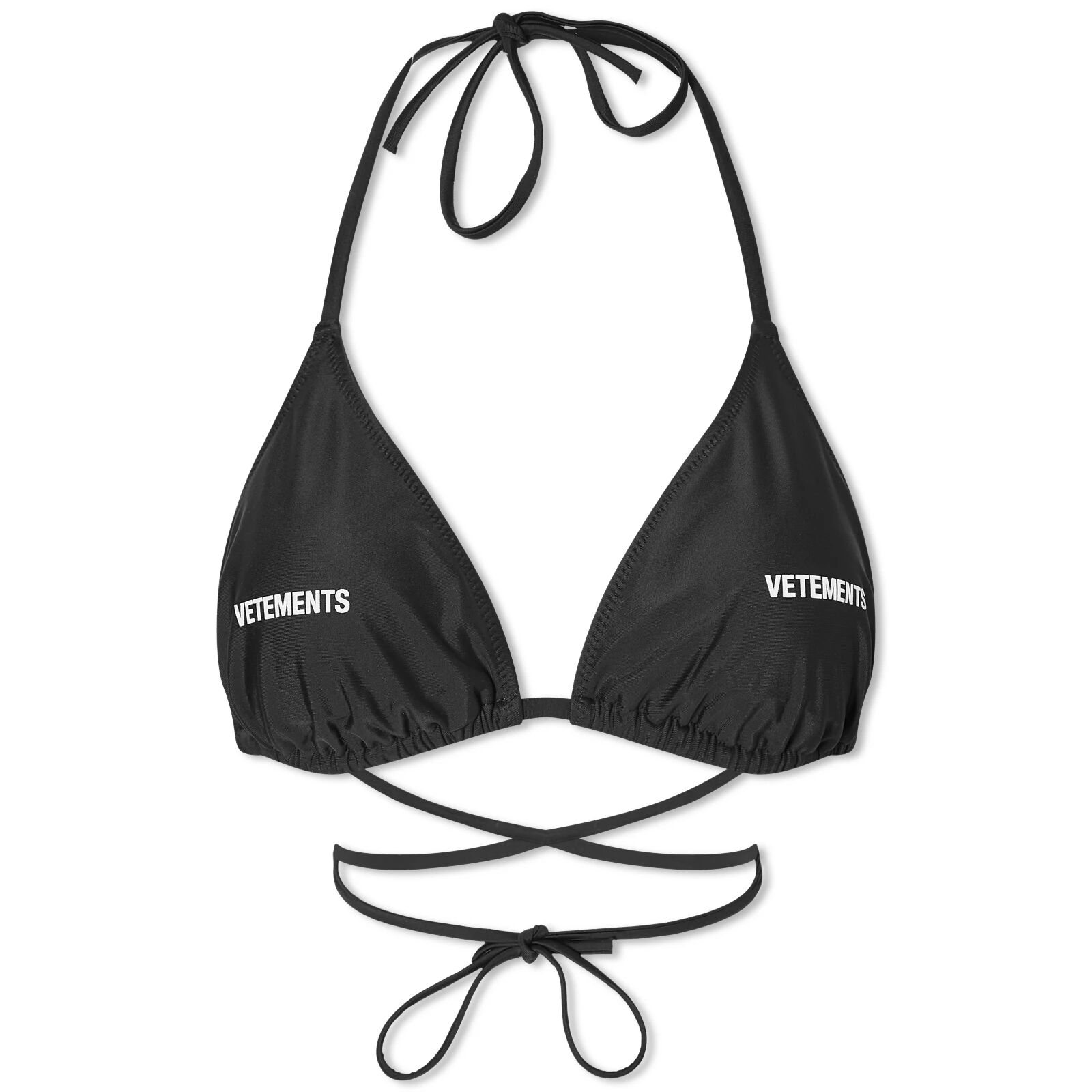 Vetements Women's Logo Bikini Top in Black, Size Medium