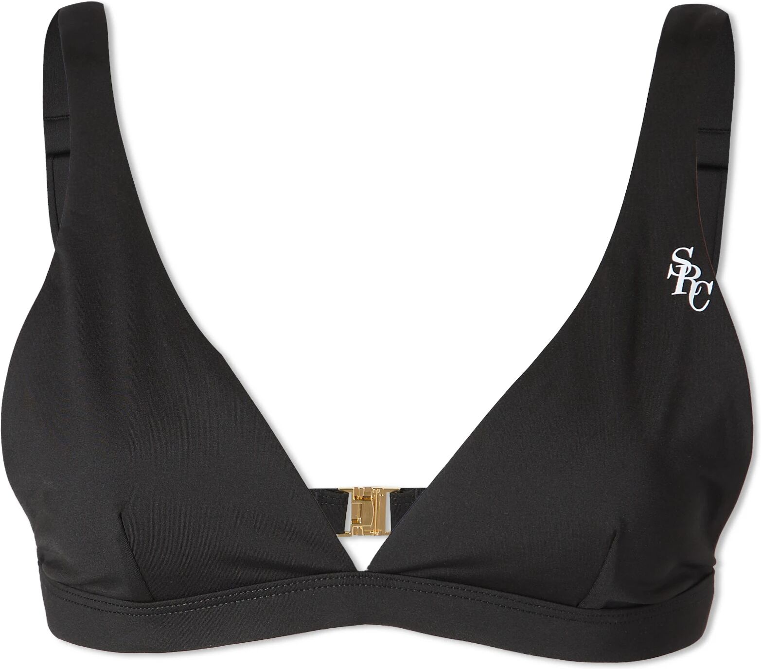 Sporty & Rich Women's Romy Bikini Top in Noir, Size Medium