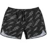 Neil Barrett Men's All Over Bolt Swim Shorts in Black/Iron, Size Medium