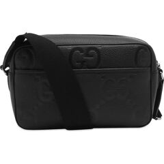 Gucci Men's Jumbo GG Camera Bag in Black