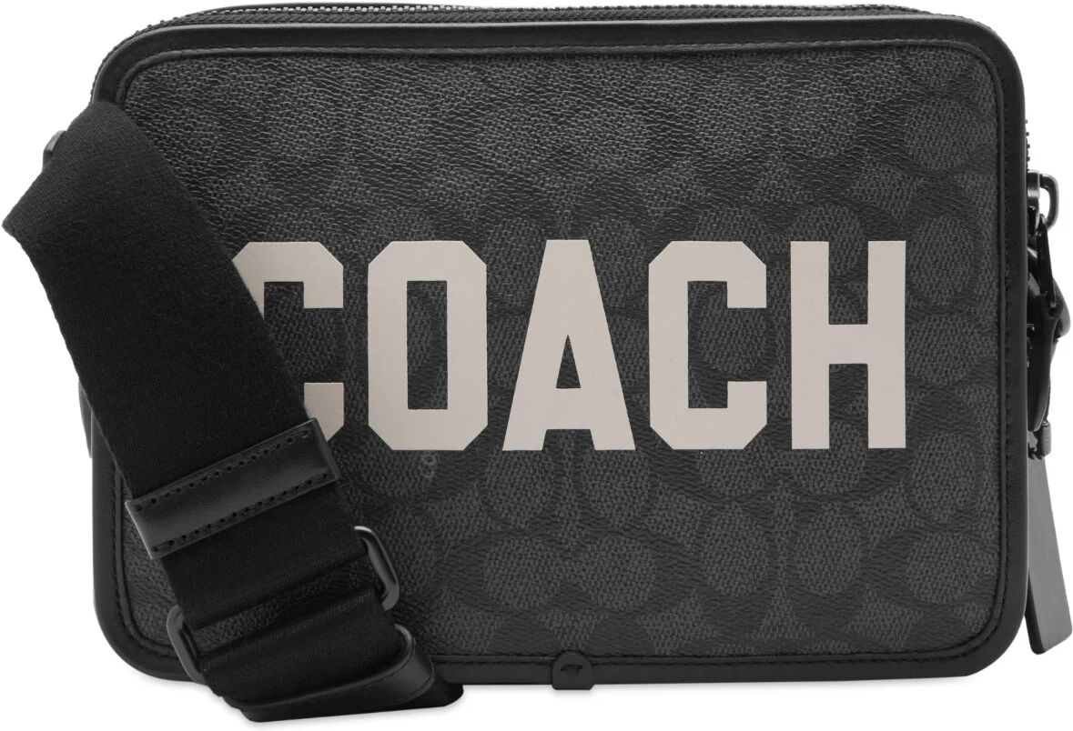 Coach Men's Charter Graphic Crossbody Bag in Charcoal Multi Signature Leather