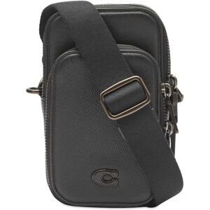 Coach Men's Crossbody Phone Pack in Black Crossgrain Leather