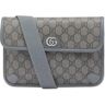 Gucci Men's GG Supreme Jacquard Belt Bag in Grey/Black, Size Small