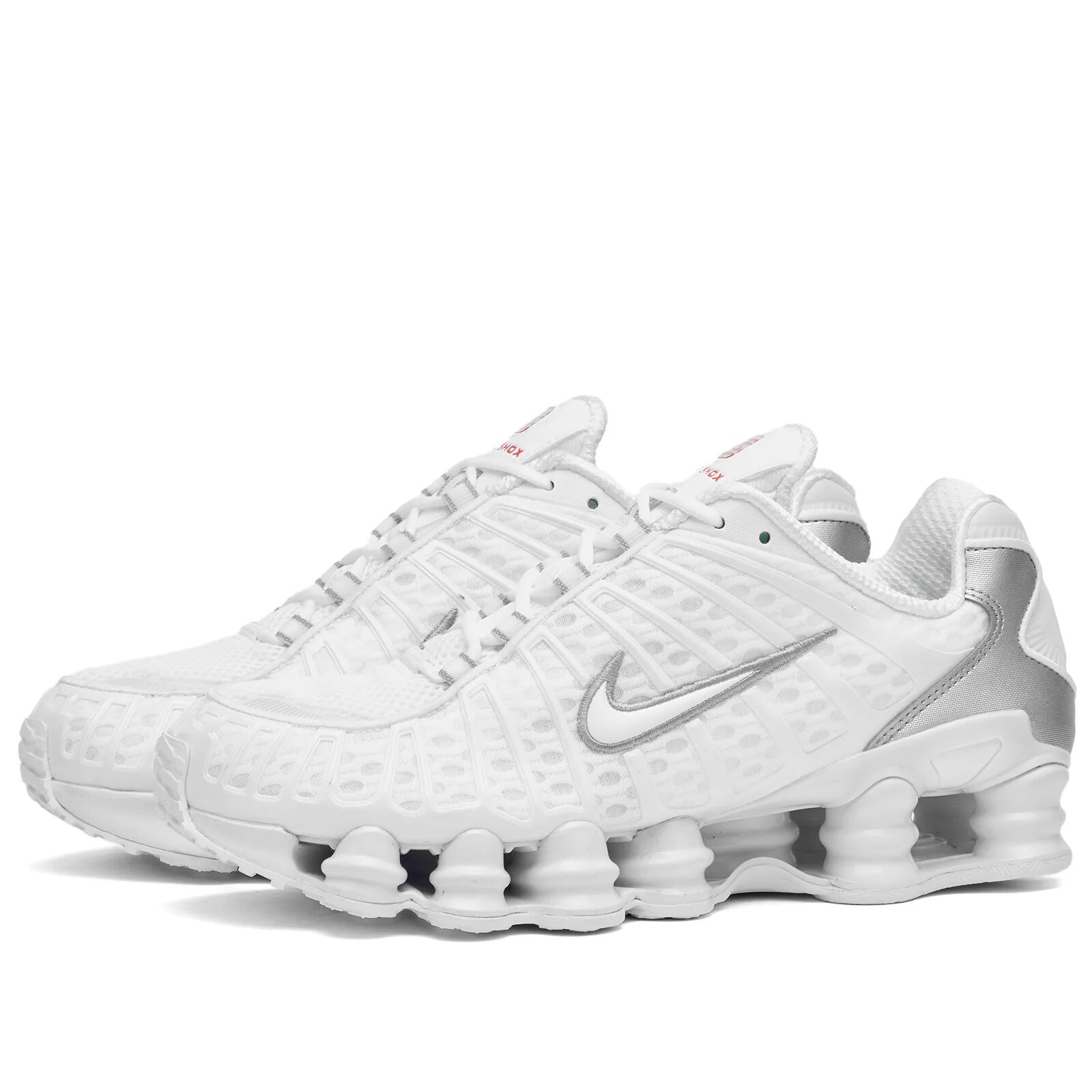 Nike Women's Shox TL W Sneakers in White/Metallic Silver, Size UK 3