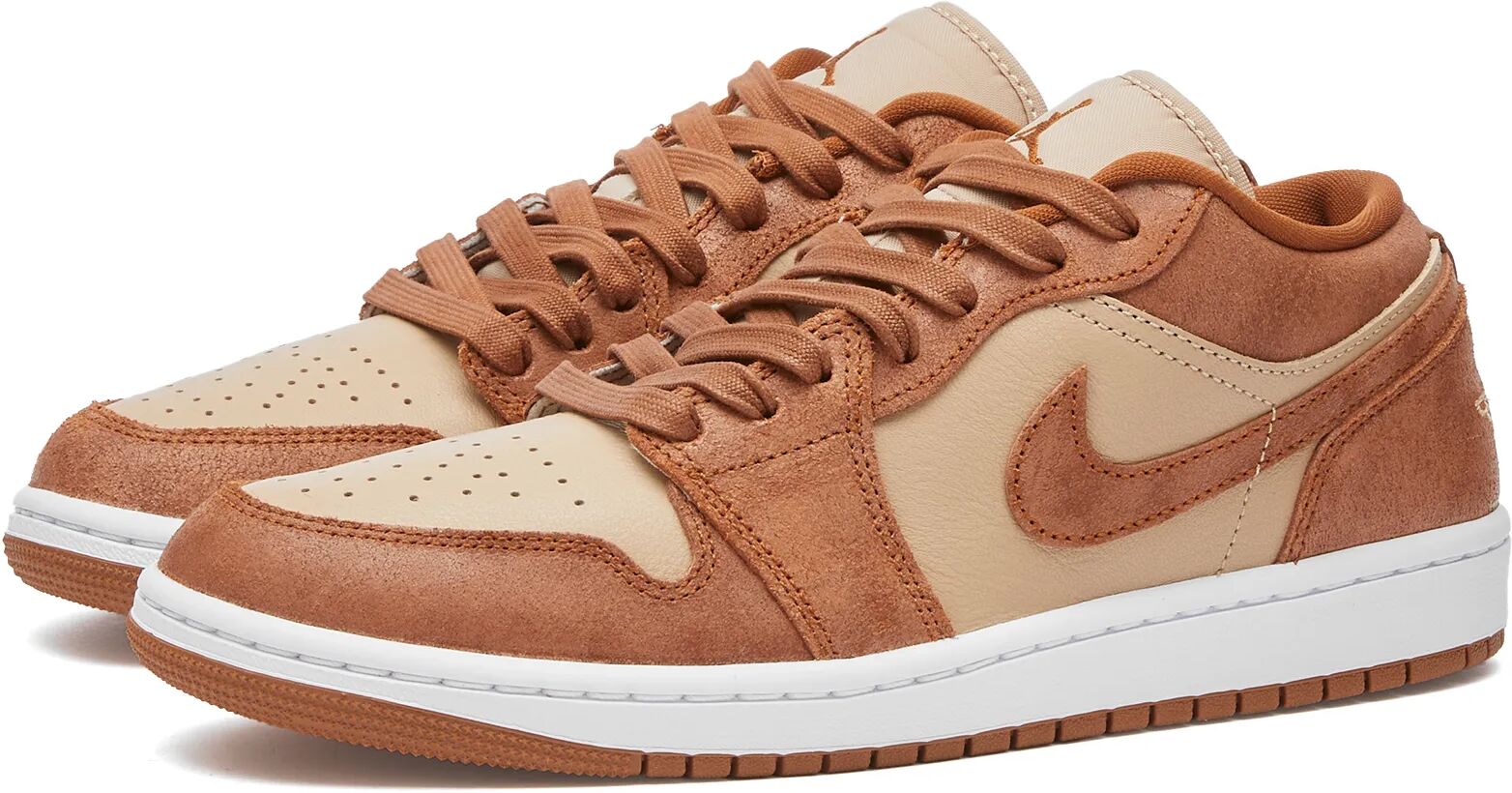 Air Jordan Women's W 1 LOW SE Sneakers in Brown/Coffee/Sail, Size UK 6.5