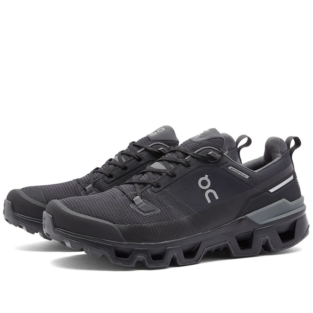 ON Men's Running Cloudwander Waterproof Sneakers in Black/Eclipse, Size UK 7