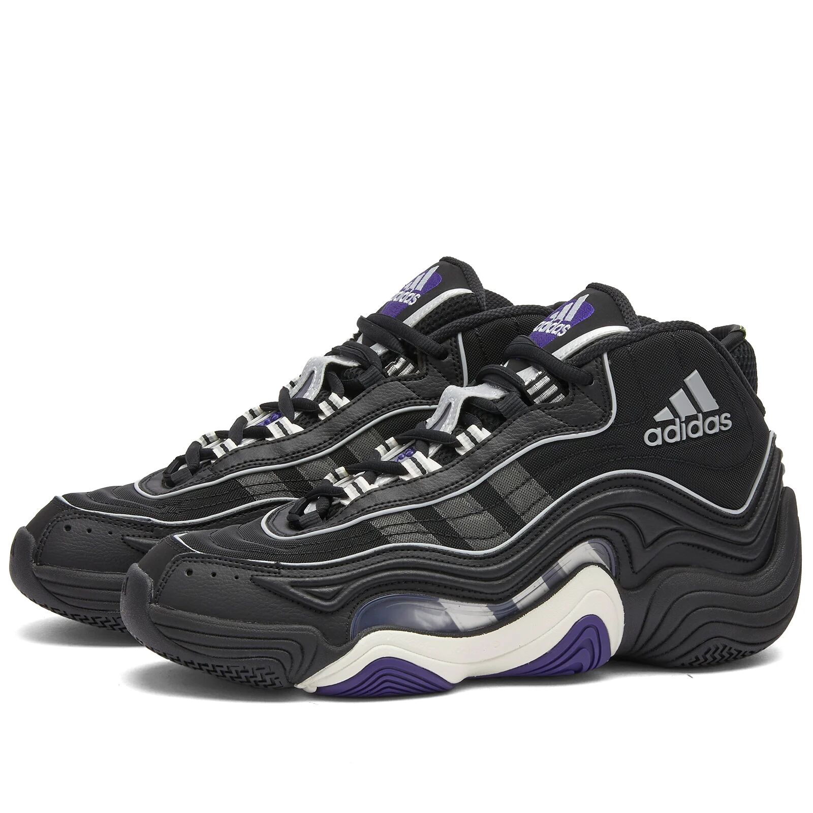 Adidas Men's CRAZY 98 Sneakers in Core Black/Core White/Collegiate Purple, Size UK 7.5