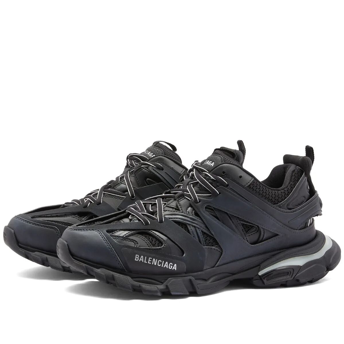 Balenciaga Men's Led Track Sneakers in Black, Size UK 7