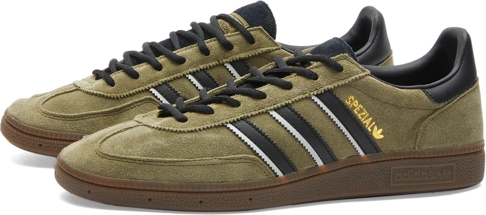 Adidas Men's Handball Spezial Sneakers in Focus Olive/Core Black/Crystal White, Size UK 8