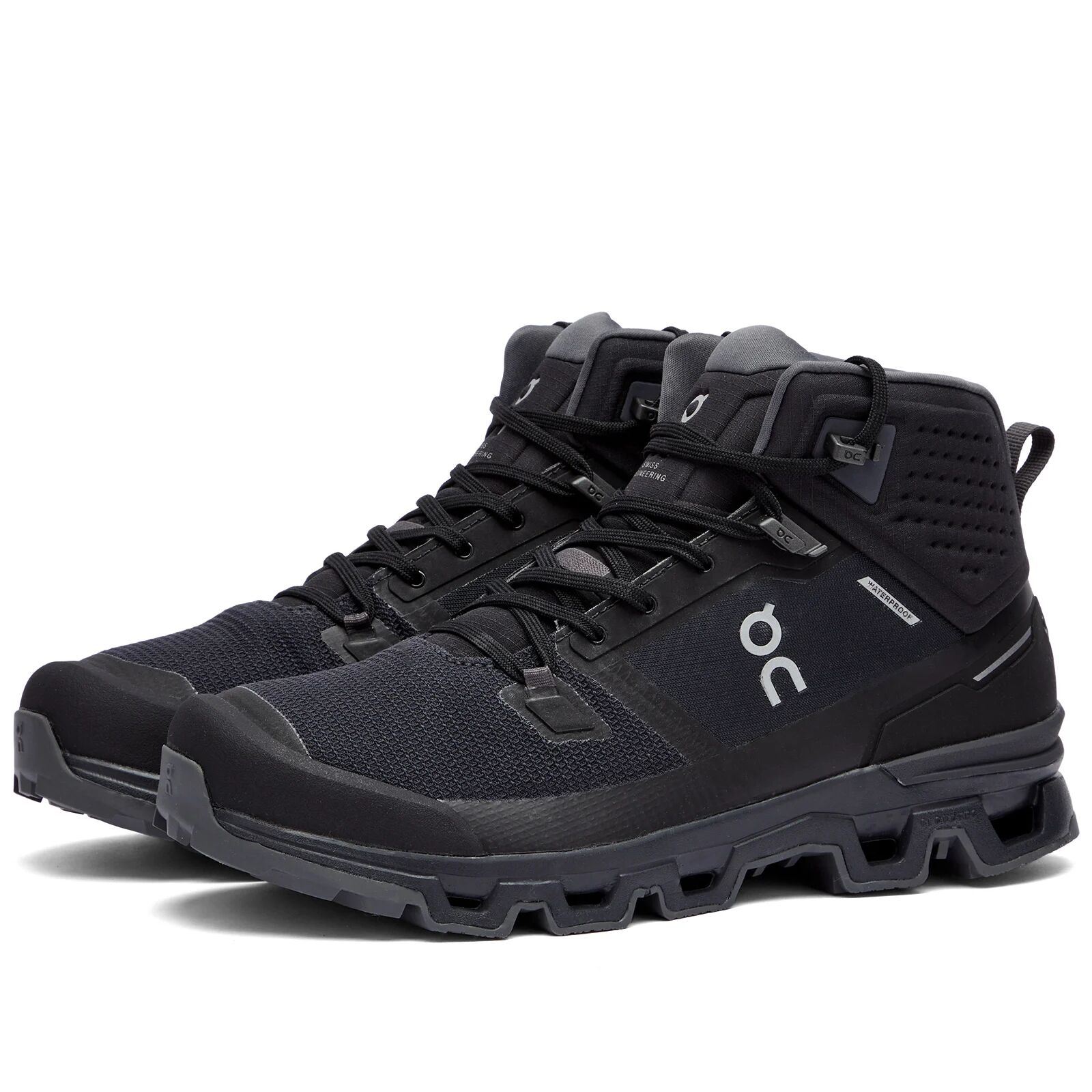 ON Men's Running Cloudrock 2 Waterproof Sneakers in Black/Eclipse, Size UK 7